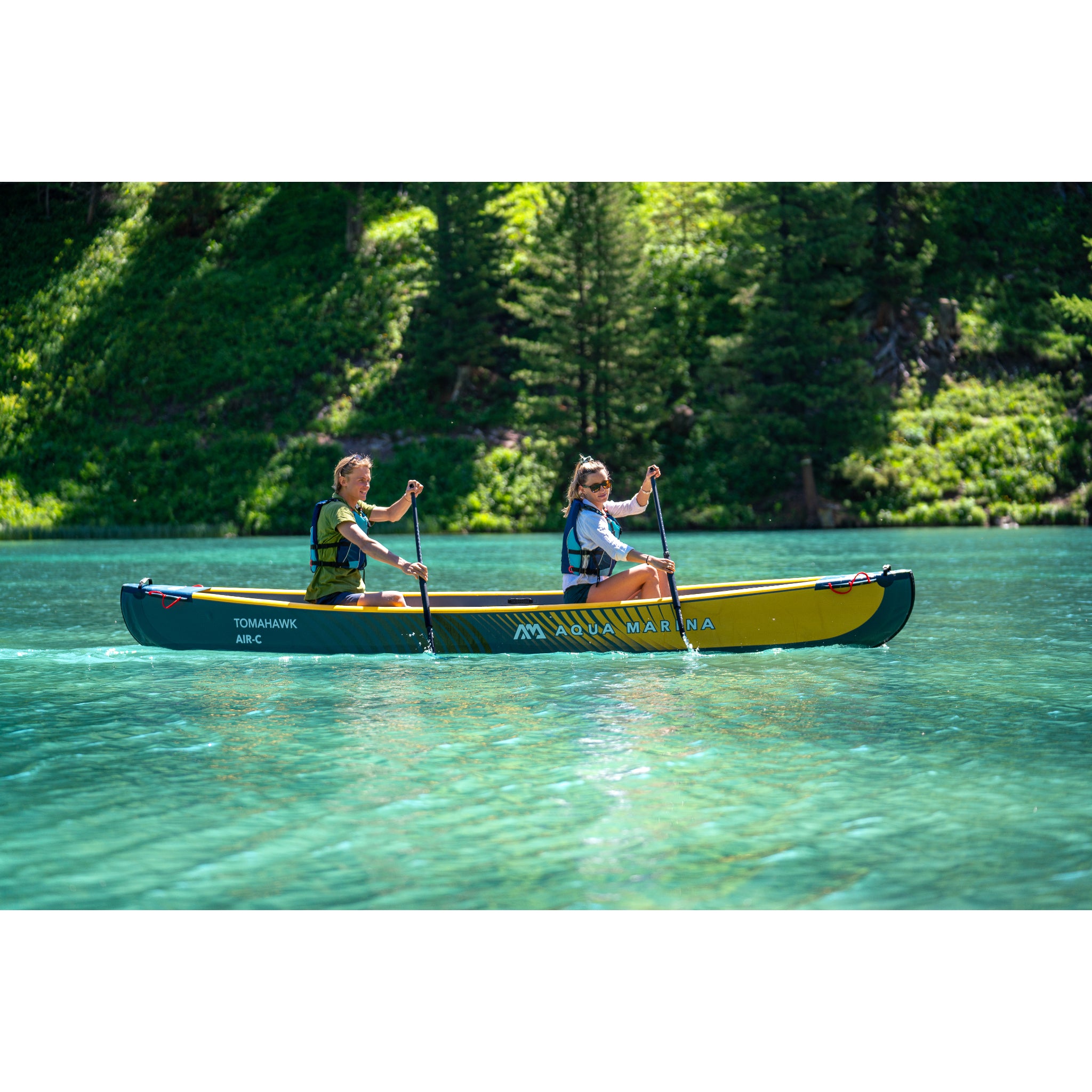 Aqua Marina Tomahawk AIR-C 15'8" Inflatable Canoe | Aqua Marina - Sporting Goods > Outdoor Recreation > Boating & Water Sports > Boating & Rafting > Canoes > Racing Canoes Inflatable Kayak