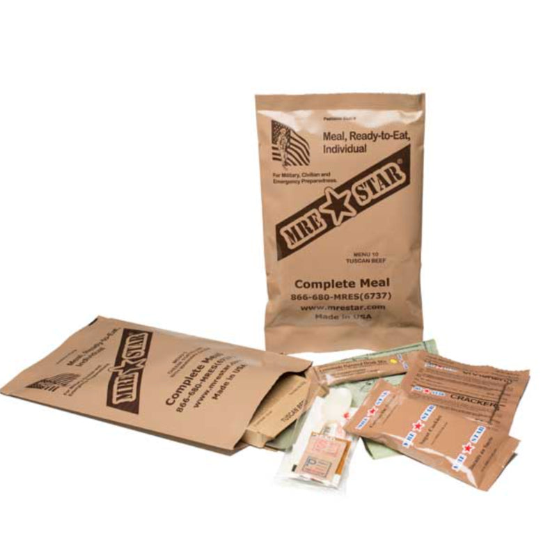 MRE Star Case of 12 Single Complete MRE Meals – Standard Variety with Heaters (M-018H) - Home & Garden > Emergency Preparedness > Emergency Food Kits Provisions