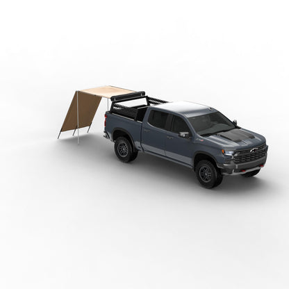 Truck or Car Awning Shade Wall, 6.5x8 Feet, Poly-Cotton Ripstop Fabric, Tan