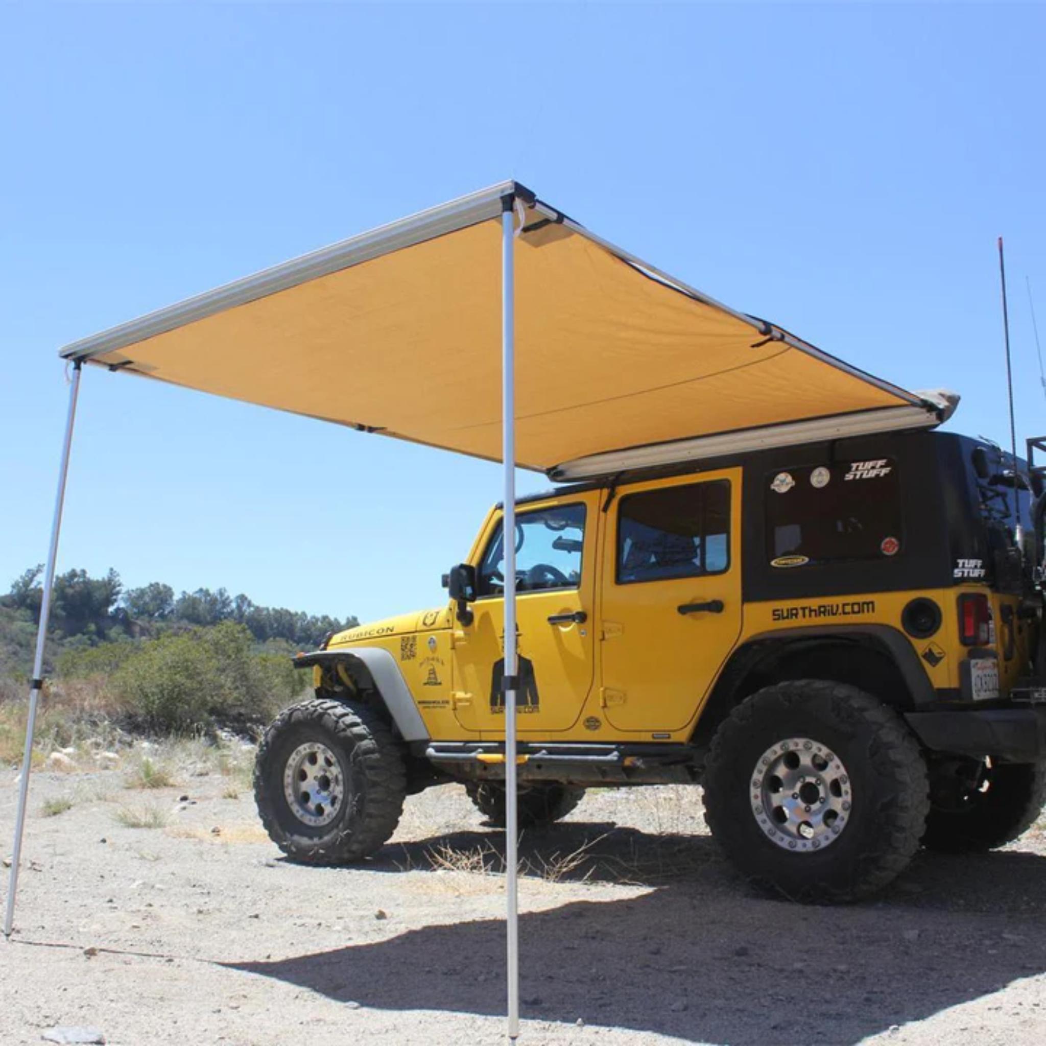 Truck or Car Awning, 6.5x8 Feet, Poly-Cotton Ripstop Fabric, Tan