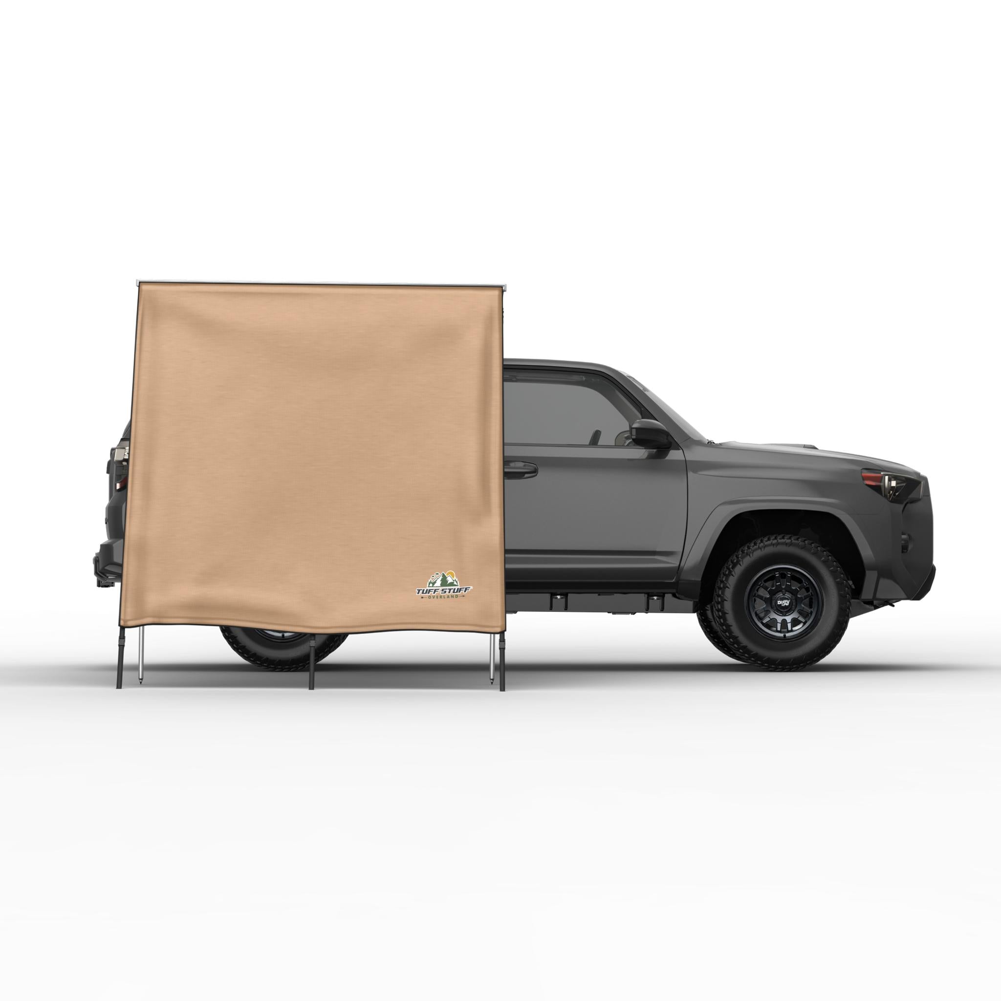 Truck or Car Awning Shade Wall, 6.5x8 Feet, Poly-Cotton Ripstop Fabric, Tan